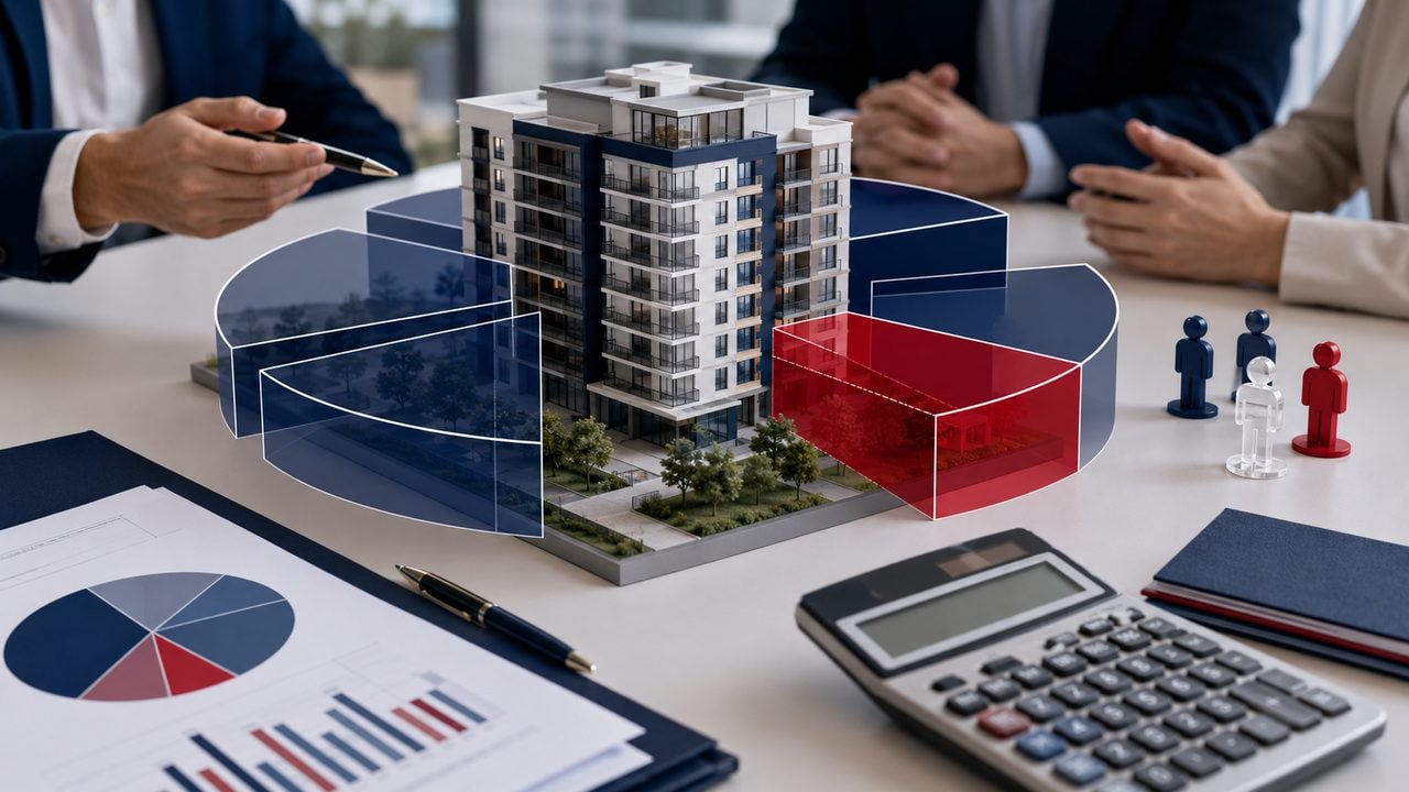 Revisión de un proyecto condominal con documentos y modelo del inmueble